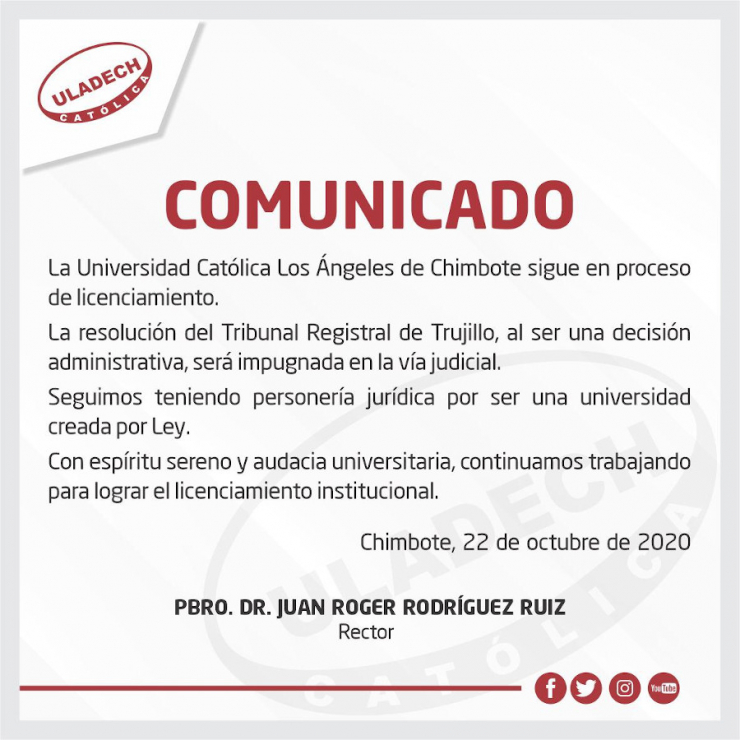 Comunicado: N°001-2020