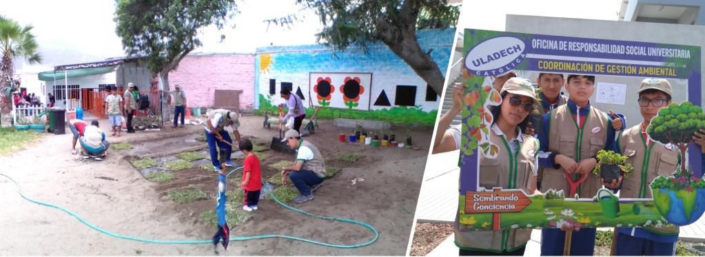 ULADECH Católica realiza campaña de arborización en instituciones educativas de Cambio Puente