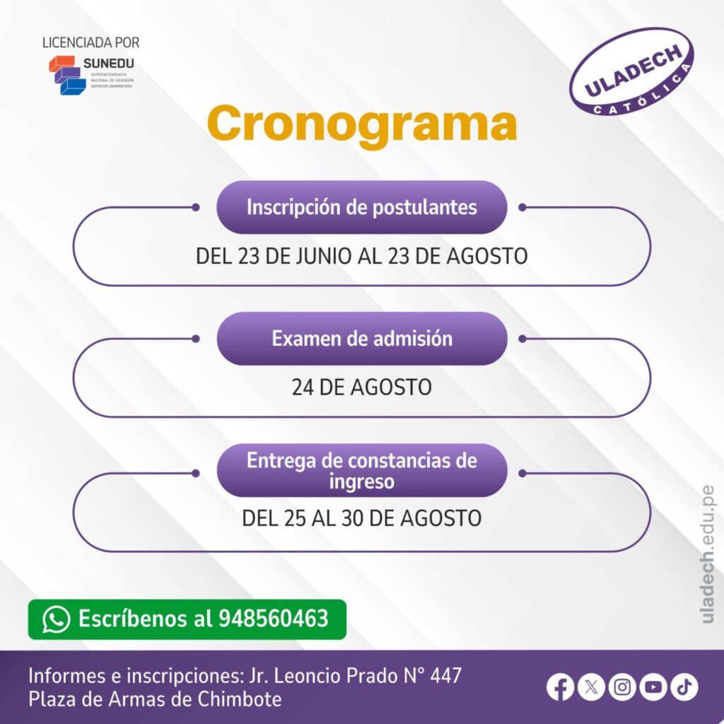 Cronograma de Admisión 2025